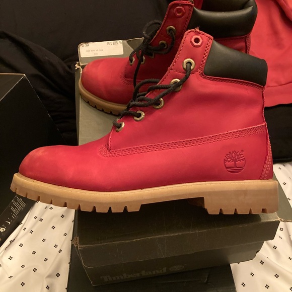 Junior Boys Timberland Red Boots Great Condition Size 6.5